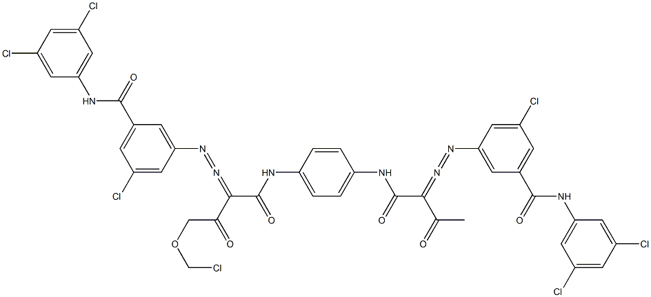 3,3'-[2-(Chloromethyloxy)-1,4-phenylenebis[iminocarbonyl(acetylmethylene)azo]]bis[N-(3,5-dichlorophenyl)-5-chlorobenzamide] 结构式