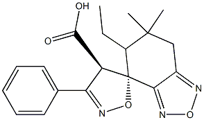 (4R,5S)-6',7'-Dihydro-6',6'-dimethyl-3-phenylspiro[isoxazole-5(4H),4'(5'H)-[2,1,3]benzoxadiazole]-4-carboxylic acid ethyl ester,,结构式