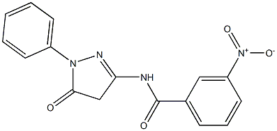 1-フェニル-3-(3-ニトロベンゾイルアミノ)-5(4H)-ピラゾロン 化学構造式