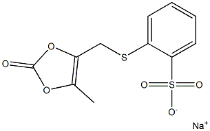 2-[(2-Oxo-5-methyl-1,3-dioxol-4-yl)methylthio]benzenesulfonic acid sodium salt Structure