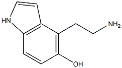 4-(2-アミノエチル)-5-ヒドロキシ-1H-インドール 化学構造式