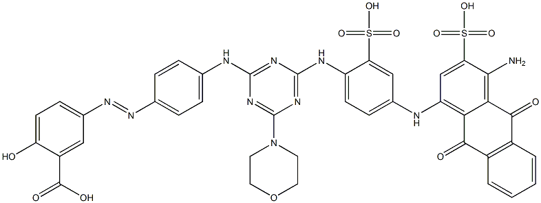 5-[[4-[[4-[[4-[[(4-Amino-9,10-dihydro-9,10-dioxo-3-sulfoanthracen)-1-yl]amino]-2-sulfophenyl]amino]-6-(4-morpholinyl)-1,3,5-triazin-2-yl]amino]phenyl]azo]-2-hydroxybenzoic acid