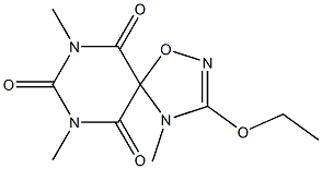 3-エトキシ-4,7,9-トリメチル-1-オキサ-2,4,7,9-テトラアザスピロ[4.5]デカ-2-エン-6,8,10-トリオン 化学構造式