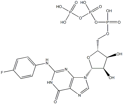 N-(4-Fluorophenyl)guanosine-5'-triphosphoric acid,,结构式
