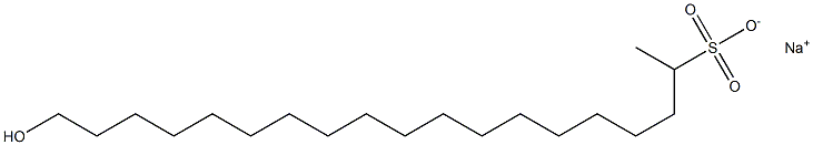 19-Hydroxynonadecane-2-sulfonic acid sodium salt,,结构式