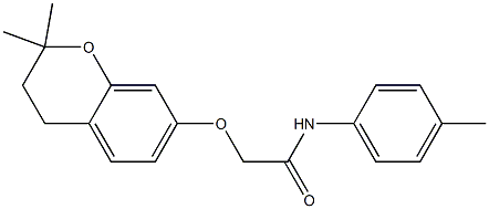 3,4-Dihydro-2,2-dimethyl-7-[N-(4-methylphenyl)carbamoylmethoxy]-2H-1-benzopyran,,结构式
