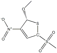 (5R)-2-メチルスルホニル-4-ニトロ-5-メトキシ-2,5-ジヒドロチオフェン-2-イド 化学構造式