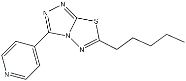 6-ペンチル-3-(4-ピリジニル)-1,2,4-トリアゾロ[3,4-b][1,3,4]チアジアゾール 化学構造式