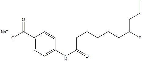 4-[(7-Fluorodecanoyl)amino]benzenecarboxylic acid sodium salt Structure