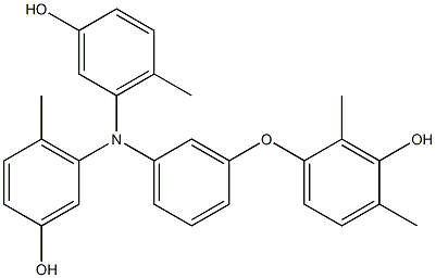 N,N-Bis(3-hydroxy-6-methylphenyl)-3-(3-hydroxy-2,4-dimethylphenoxy)benzenamine Structure