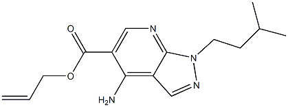 1-(3-Methylbutyl)-4-amino-1H-pyrazolo[3,4-b]pyridine-5-carboxylic acid 2-propenyl ester 结构式