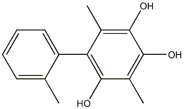 3,6-Dimethyl-5-(2-methylphenyl)benzene-1,2,4-triol,,结构式