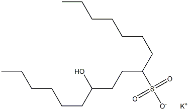 11-Hydroxyheptadecane-8-sulfonic acid potassium salt,,结构式