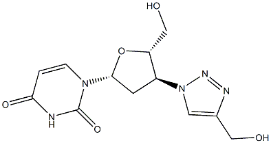 3'-(4-(Hydroxymethyl)-1H-1,2,3-triazol-1-yl)-2',3'-dideoxyuridine,,结构式