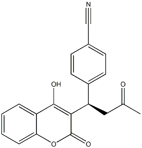 4-Hydroxy-3-[(1R)-3-oxo-1-(4-cyanophenyl)butyl]-2H-1-benzopyran-2-one,,结构式