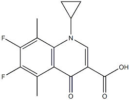 1,4-ジヒドロ-1-シクロプロピル-5,8-ジメチル-4-オキソ-6,7-ジフルオロキノリン-3-カルボン酸 化学構造式
