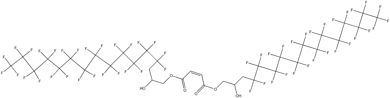 Maleic acid bis(4,4,5,5,6,6,7,7,8,8,9,9,10,10,11,11,12,12,13,13,14,14,15,15,16,16,16-heptacosafluoro-2-hydroxyhexadecyl) ester 结构式