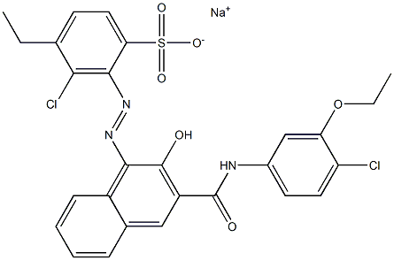 3-Chloro-4-ethyl-2-[[3-[[(4-chloro-3-ethoxyphenyl)amino]carbonyl]-2-hydroxy-1-naphtyl]azo]benzenesulfonic acid sodium salt 结构式