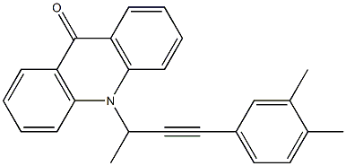 10-(1-Methyl-3-(3,4-dimethylphenyl)-2-propynyl)-9(10H)-acridinone Struktur