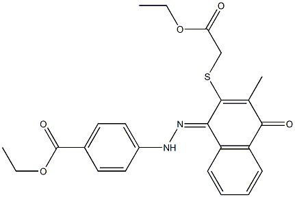 [[[1,4-Dihydro-1-[[[4-(ethoxycarbonyl)phenyl]amino]imino]-3-methyl-4-oxonaphthalen]-2-yl]thio]acetic acid ethyl ester Structure