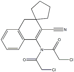 4-Bis(chloroacetyl)aminospiro[naphthalene-2(1H),1'-cyclopentane]-3-carbonitrile Struktur