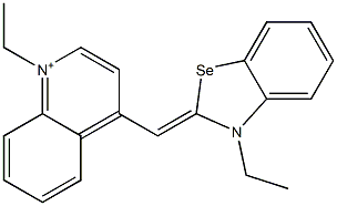 1-Ethyl-4-[(3-ethylbenzoselenazol-2(3H)-ylidene)methyl]quinolinium Structure