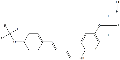 (4-Aza-4-(4-(trifluoromethoxy)phenyl)buta-1,3-dienyl)(4-(trifluoromethoxy)phenyl)amine, hydrochloride,,结构式