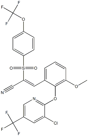 3-(2-(3-Chloro-5-(trifluoromethyl)(2-pyridyl)oxy)-3-methoxyphenyl)-2-((4-(trifluoromethoxy)phenyl)sulfonyl)prop-2-enenitrile,,结构式