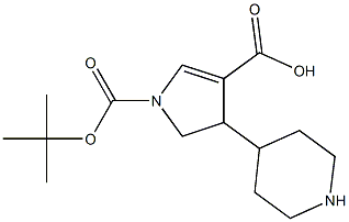 BOC-反式-4-(4-哌啶基)-吡咯烷-3羧酸, , 结构式