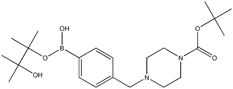 4-(4-BOC-1-哌嗪甲基)苯硼酸频哪酯, , 结构式
