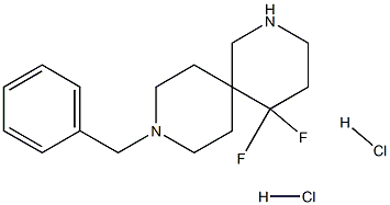 9-Benzyl-5,5-difluoro-2,9-diazaspiro[5.5]undecane dihydrochloride 化学構造式