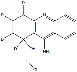 9-Amino-1,2,3,4-tetrahydroacridin-1-ol-d4 Hydrochloride 结构式