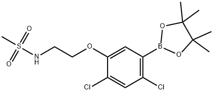 N-(2-(2,4-Dichloro-5-(4,4,5,5-tetramethyl-1,3,2-dioxaborolan-2-yl)phenoxy)ethyl)methanesulfonamide, 2096338-42-8, 结构式
