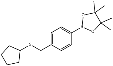 2-(4-(Cyclopentylthiomethyl)phenyl)-4,4,5,5-tetramethyl-1,3,2-dioxaborolane Structure