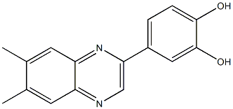 4-(6,7-dimethylquinoxalin-2-yl)benzene-1,2-diol,,结构式