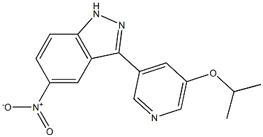 3-(5-isopropoxypyridin-3-yl)-5-nitro-1H-indazole 化学構造式