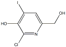 2-Chloro-6-(hydroxymethyl)-4-iodopyridin-3-ol,,结构式