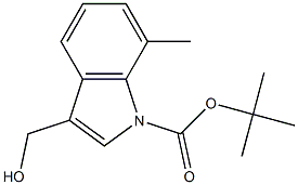 3-(Hydroxymethyl)-7-methyl-1H-indole-1-carboxylic acid tert-butyl ester,,结构式