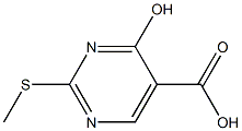 2-methylthio-4-hydroxy-5-pyrimidinecarboxylic acid Struktur