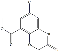 Methyl 6-chloro-3,4-dihydro-3-oxo-2H-1,4-benzoxazine-8-carboxylate Struktur