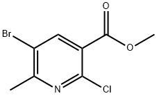 5-Bromo-2-chloro-6-methyl-nicotinic acid methyl ester 结构式