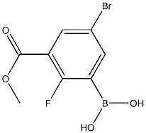 5-Bromo-2-fluoro-3-methoxycarbonylphenylboronic acid 化学構造式