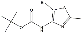 4-(BOC-氨基)-5-溴-2-甲基噻唑,,结构式