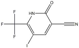 5-Iodo-2-oxo-6-trifluoromethyl-1,2-dihydro-pyridine-3-carbonitrile,,结构式