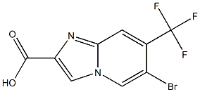 6-Bromo-7-trifluoromethyl-imidazo[1,2-a]pyridine-2-carboxylic acid,,结构式
