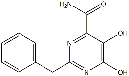 2-benzyl-5,6-dihydroxypyrimidine-4-carboxamide Struktur