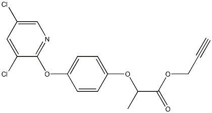 prop-2-yn-1-yl 2-(4-((3,5-dichloropyridin-2-yl)oxy)phenoxy)propanoate 化学構造式