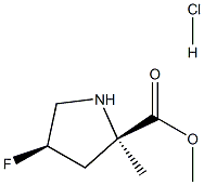 methyl (2R,4R)-4-fluoro-2-methylpyrrolidine-2-carboxylate hydrochloride 化学構造式