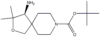 tert-butyl (S)-4-amino-3,3-dimethyl-2-oxa-8-azaspiro[4.5]decane-8-carboxylate 化学構造式