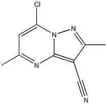 7-CHLORO-2,5-DIMETHYLPYRAZOLO[1,5-A]PYRIMIDINE-3-CARBONITRILE 结构式